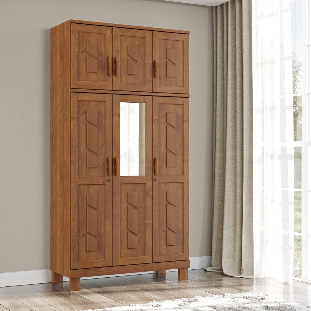 Guarda-Roupa 6 Portas com Espelho