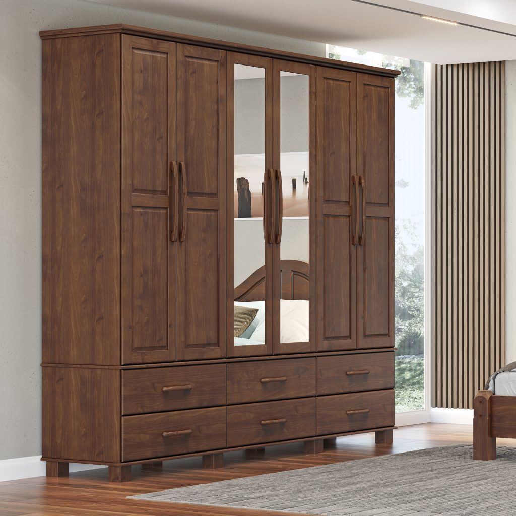 Guarda-Roupa Bipartido 6 Portas 6 Gavetas