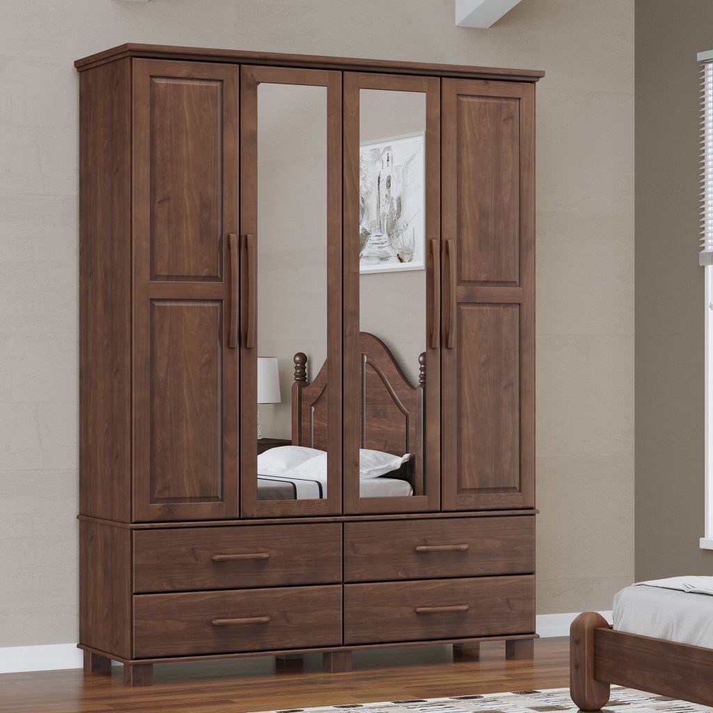 Guarda-Roupa Bipartido 4 Portas 4 Gavetas