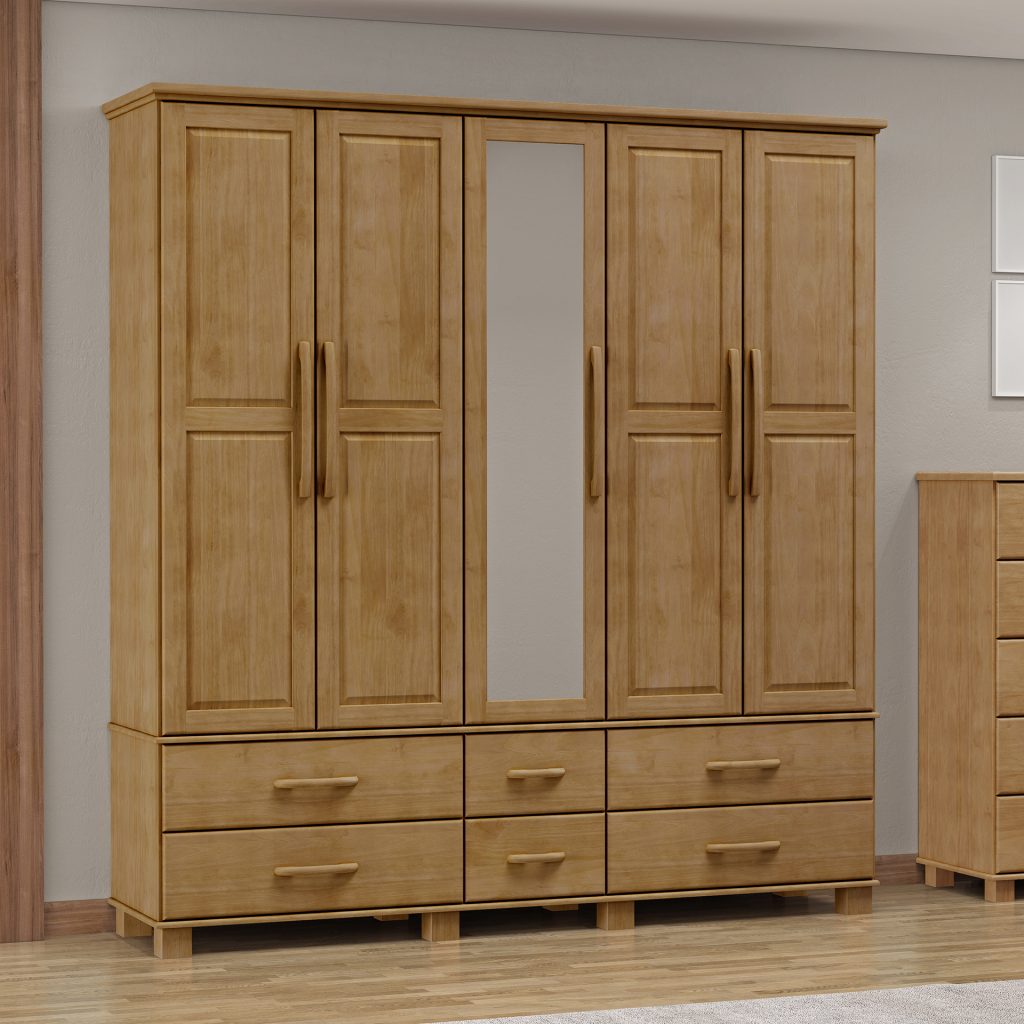 Guarda-Roupa Bipartido 5 Portas 6 Gavetas