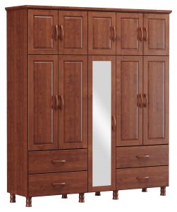 Guarda-Roupa 10 Portas 4 Gavetas com Espelho