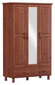 Guarda-Roupa 3 Portas 2 Gavetas com Espelho