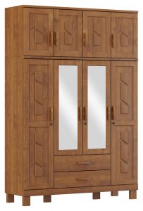 Guarda-Roupa 8 Portas 2 Gavetas com Espelhos