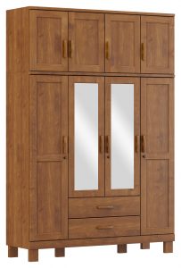 Guarda-Roupa 8 Portas 2 Gavetas com Espelhos