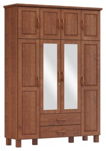 Guarda-Roupa Bipartido 8 Portas 2 Gavetas com Espelho