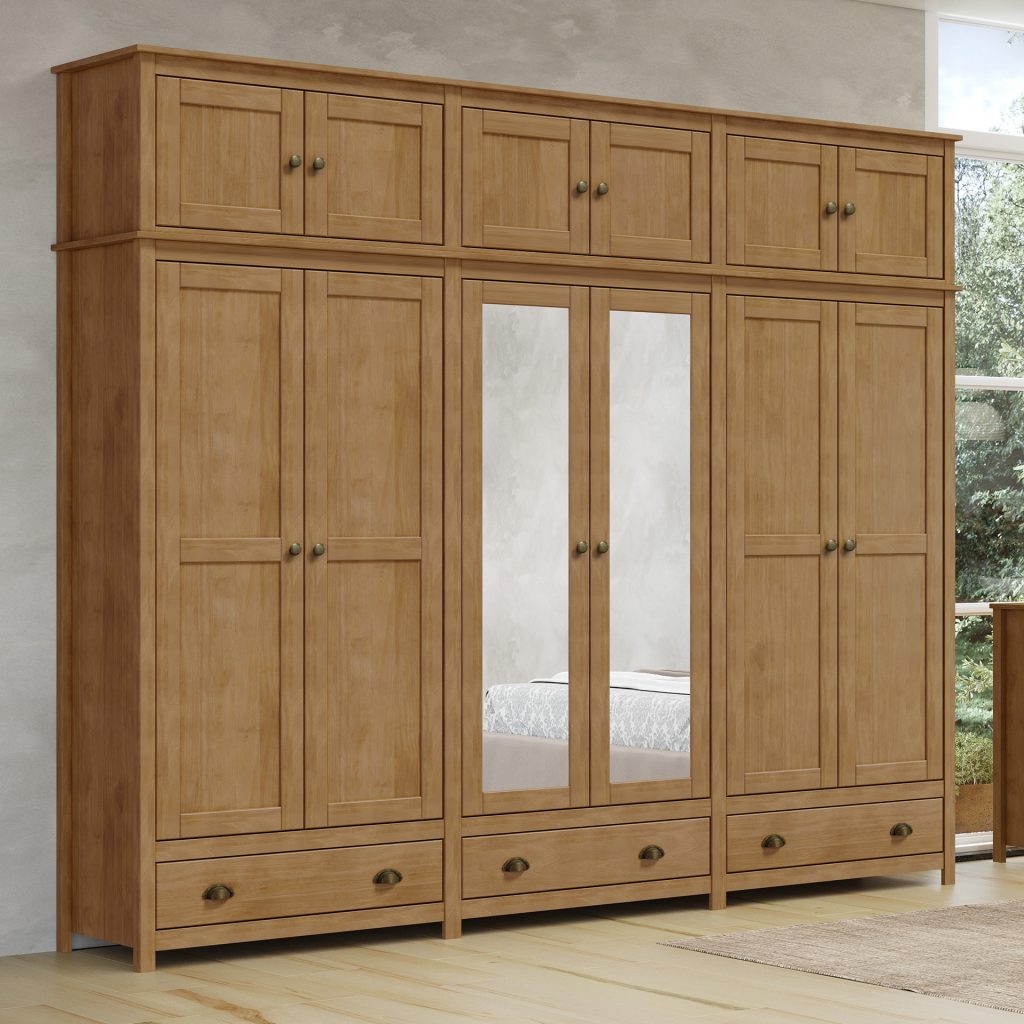 Guarda-Roupa Bipartido 12 Portas 3 Gavetas