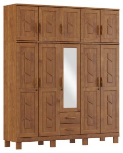 Guarda-Roupa 10 Portas 2 Gavetas com Espelho