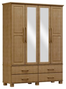 Guarda-Roupa Bipartido 4 Portas 4 Gavetas