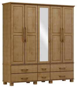 Guarda-Roupa Bipartido 5 Portas 6 Gavetas