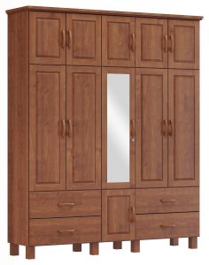 Guarda-Roupa Tripartido 11 Portas 4 Gavetas com Espelho