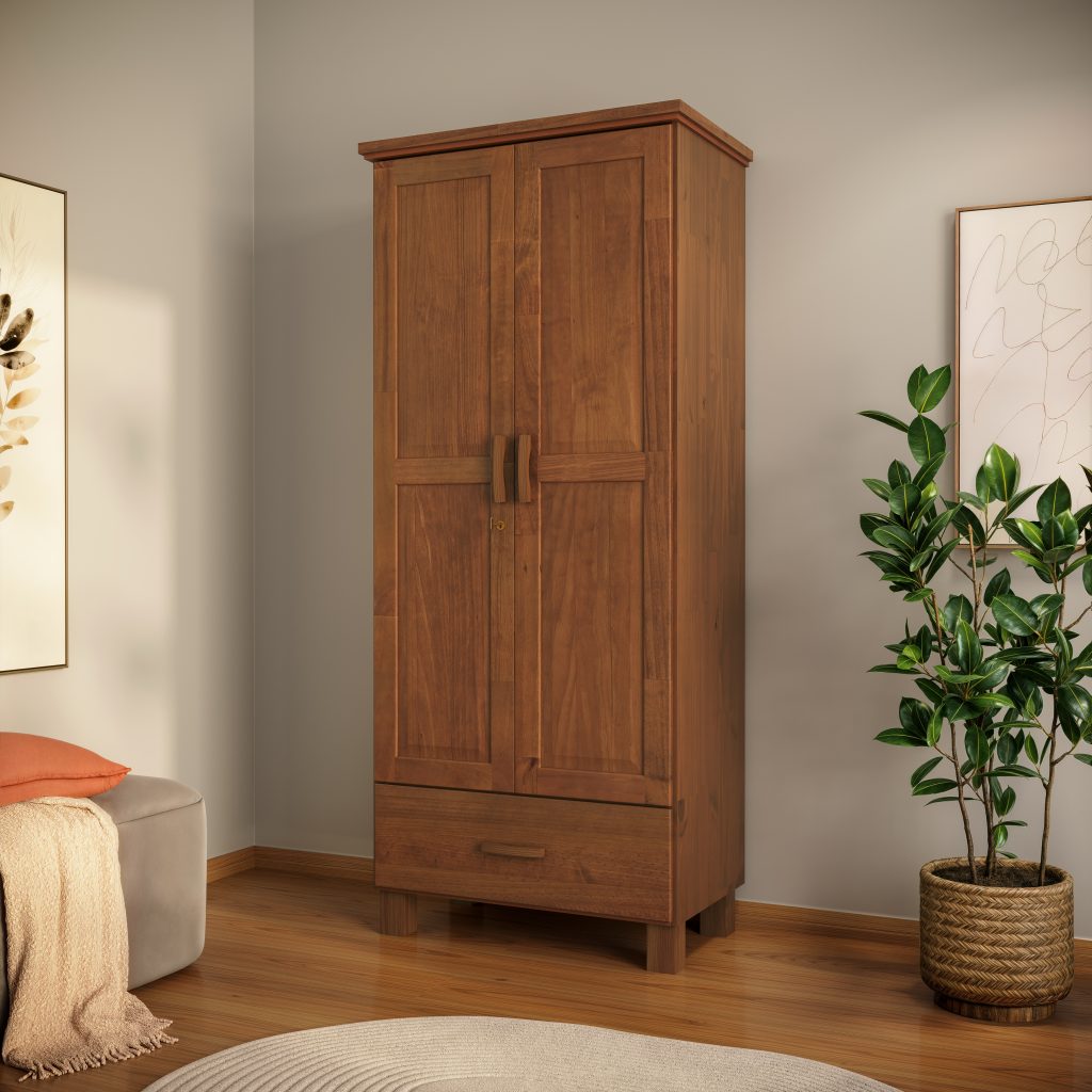 Guarda Roupa 2 Portas 1 Gaveta com Espelho