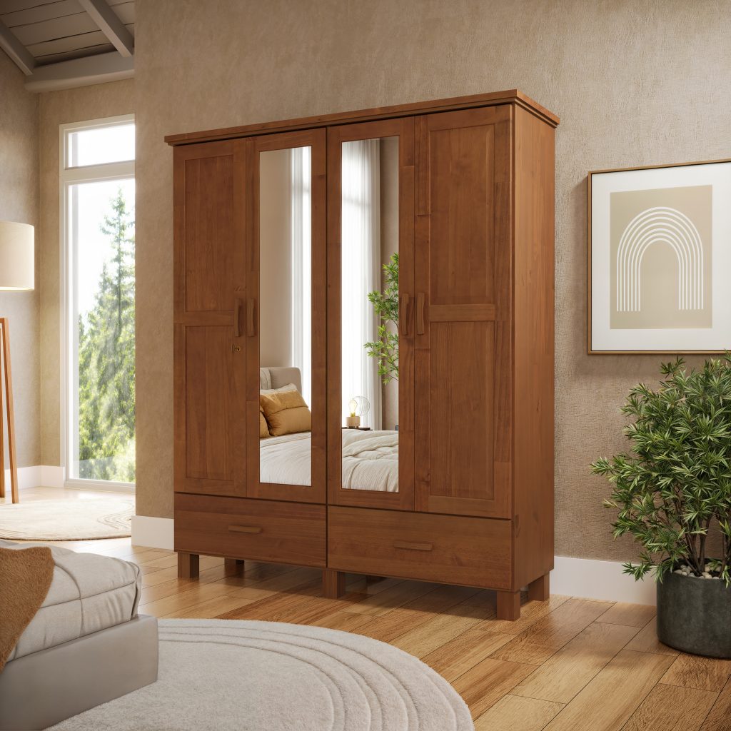 Guarda Roupa Capela 4 Portas 2 Gavetas com Espelho