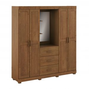 Guarda Roupa Capela 4 Portas 3 Gavetas com Espelho
