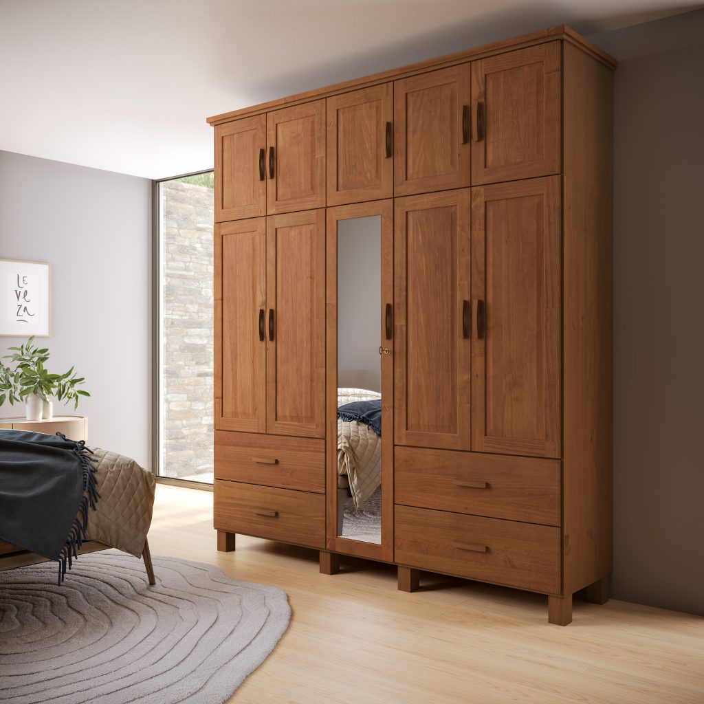 Guarda Roupa Bipartido 10 Portas 4 Gavetas com Espelho