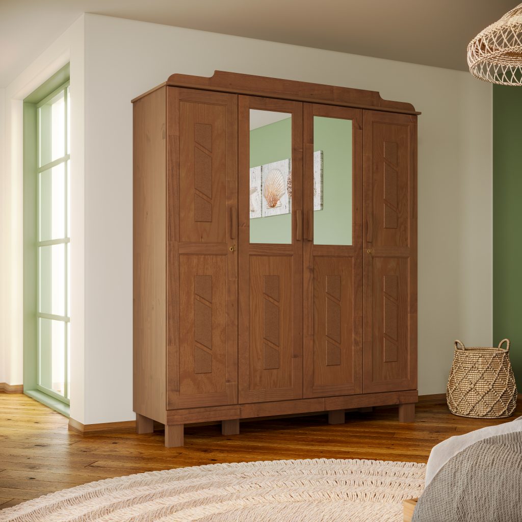 Guarda-Roupa 4 Portas com Espelhos