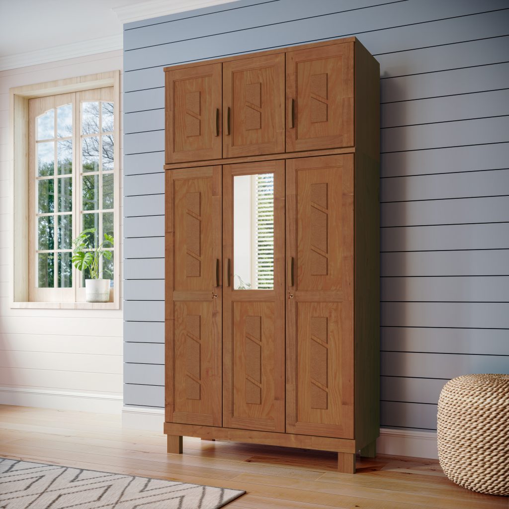 Guarda-Roupa 6 Portas com Espelho