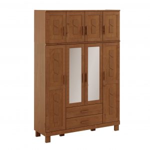 Guarda-Roupa 8 Portas 2 Gavetas com Espelho
