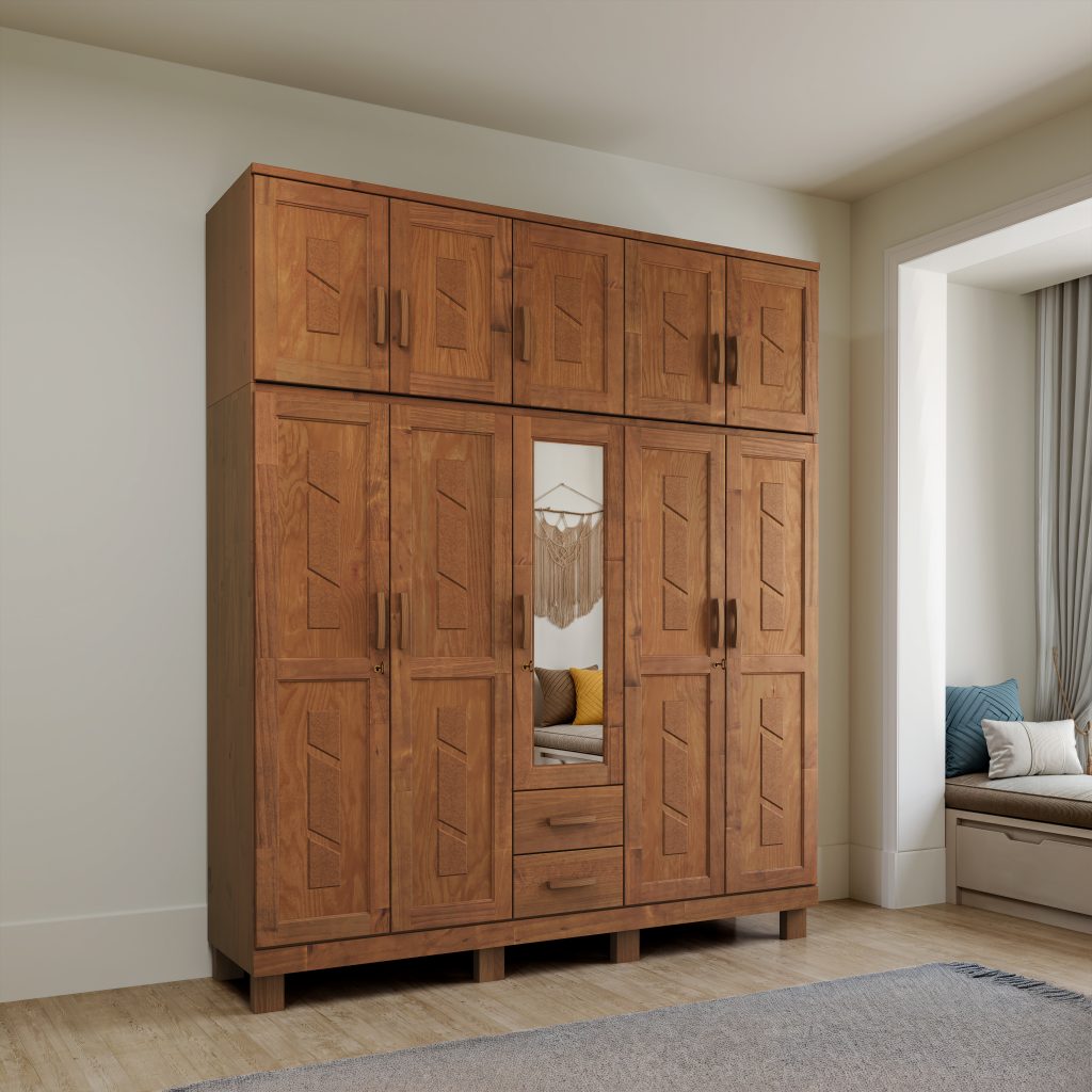 Guarda-Roupa 10 Portas 2 Gavetas com Espelho