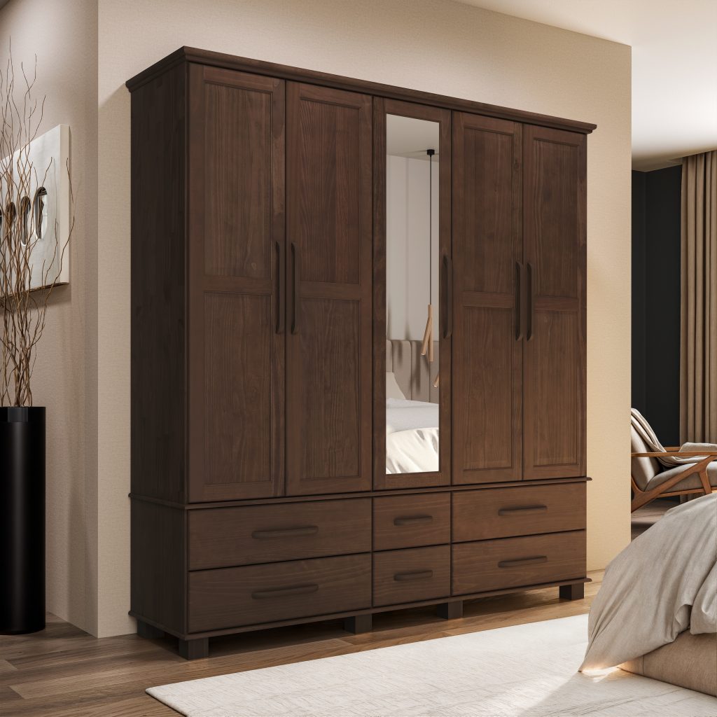 Guarda-Roupa Bipartido 5 Portas 6 Gavetas