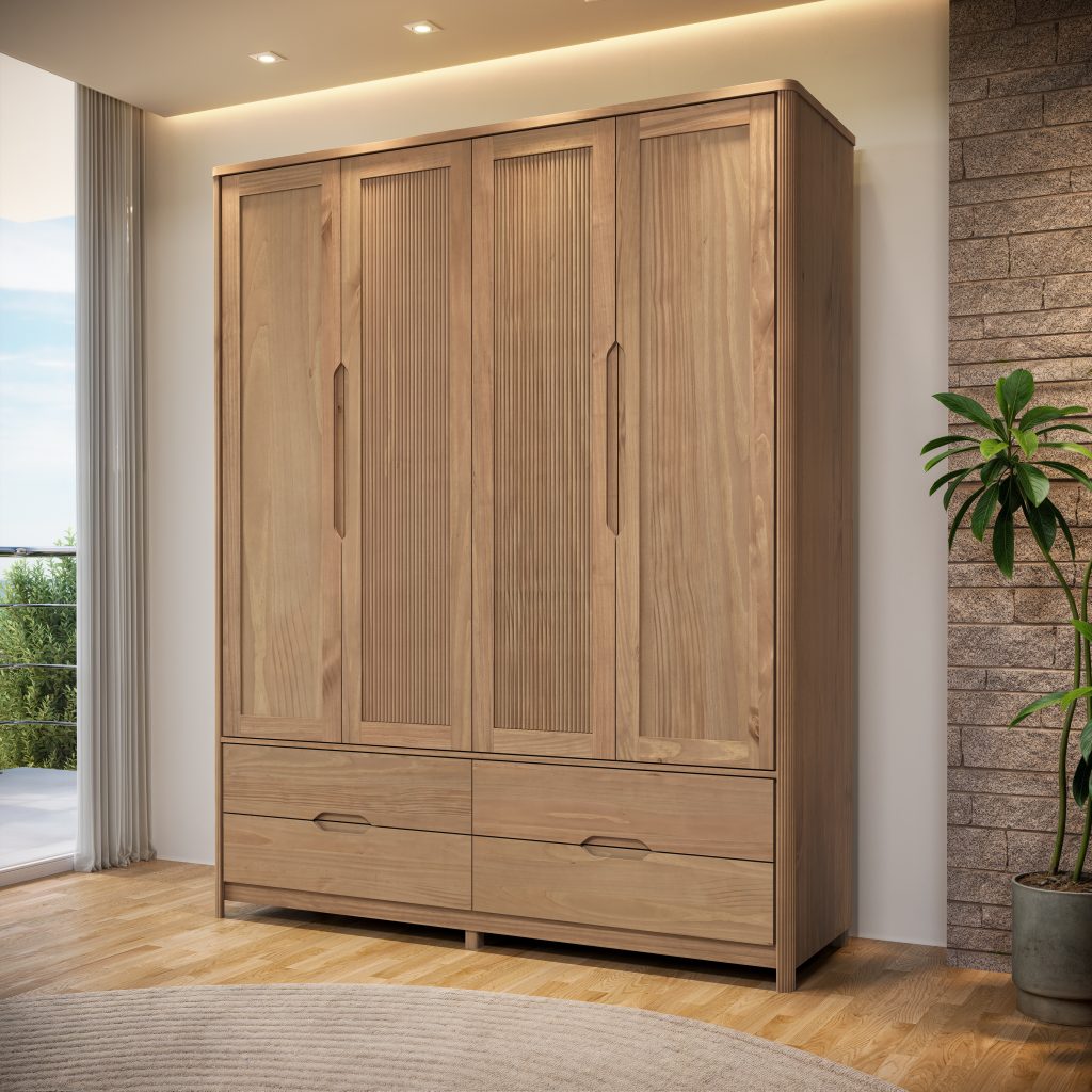 Guarda-Roupa 4 Portas 4 Gavetas