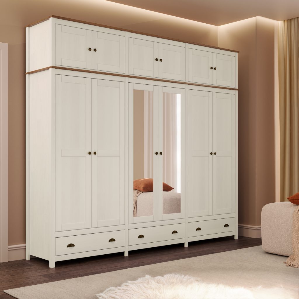 Guarda-Roupa Bipartido 12 Portas 3 Gavetas